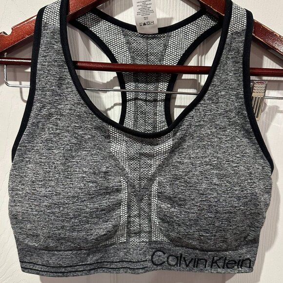 Calvin Klein Gray Raceback Performance Sports Bra XL 279 - Picture 1 of 3